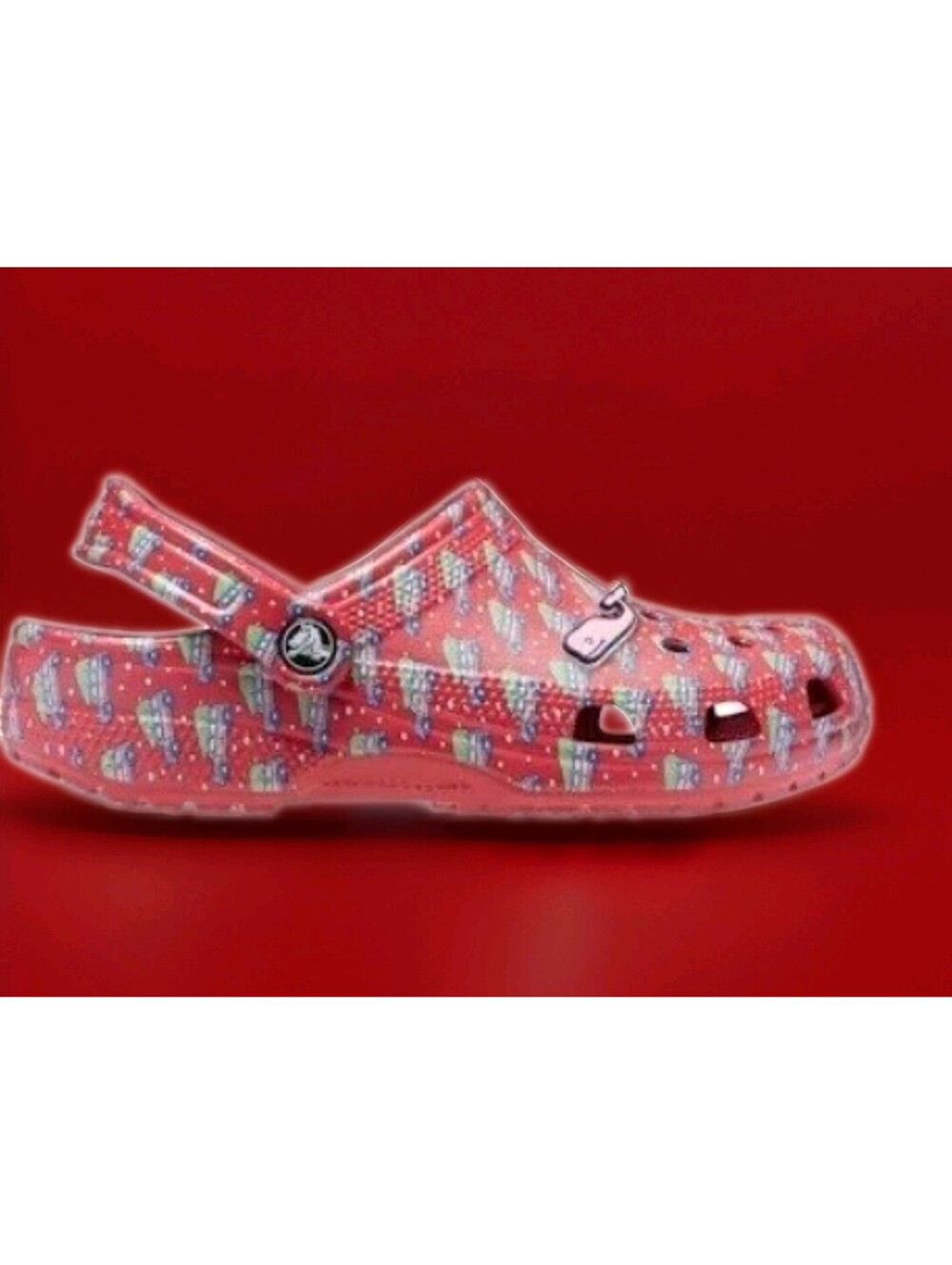 Crocs Vineyard Vines Clogs Shoes Holiday Christmas Vacation Mens 11 Red Jibbitz